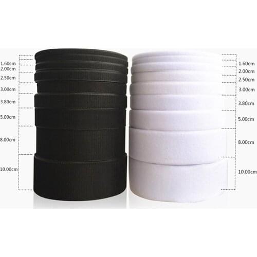 Magic Tape Hook and Loop Black White No Glue Velcros Adhesive Fastener Tape Sewing-on strips 16/20/25/30/40/50/100mm*1m/Pair