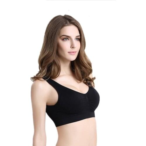 Hot Women Sports Bra Crop Tops New Super Soft Fabric Gym Top Solid Color Sexy Sport Wear Outdoor Active Bras Wide Shoulder Strap