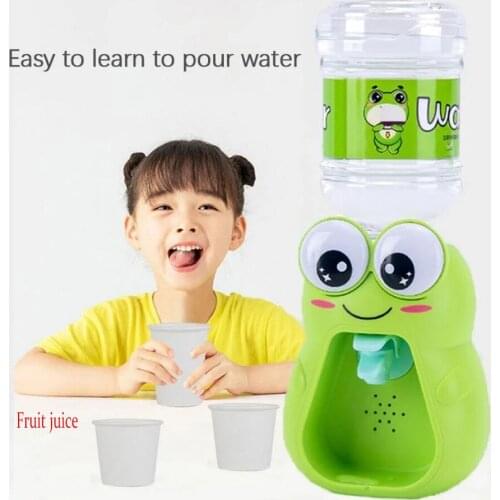 Mini Water Dispenser for Children Kids Gift Cute Cold/Warm Water Juice Milk Drinking Fountain Simulation Cartoon Pig Kitchen Toy