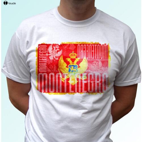 2019 Fashion O-Neck Hipster Tshirts Montenegro Flag Design White T Shirt Top Modern Tee - Mens Sizetshirt Men Clothing