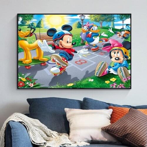 Disney Cartoon Mickey Series Diamond Painting Full Round Mosaic Diamond Embroidery Picture Home Decor Cross Stitch Kits Gift