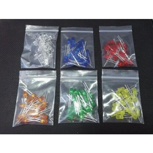 6 color * 20pcs=120PCS F5 LED Diode Blue Orange White Yellow Red Green Light Assorted Kit DIY LEDs Set High Bright 5mm