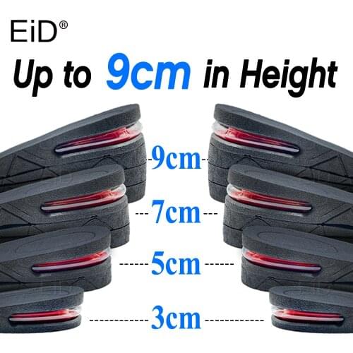3-9cm Height Increase Shoe Insole Cushion Heighten Lift Adjustable Cut Shoe Heel Insert Taller Sports Shoes Pad Women Men Unisex