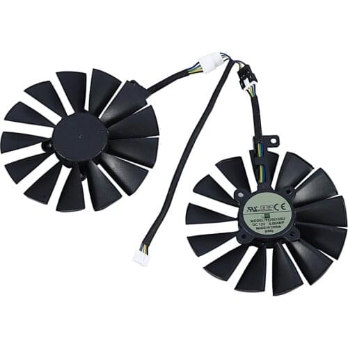 DC12V 95MM T129215SM Video Card Cooler Image Card Cooling Fan for ASUS STRIX RX470 RX570 RX580 GTX 1050Ti GTX1070TI 4Pin 13 Blad