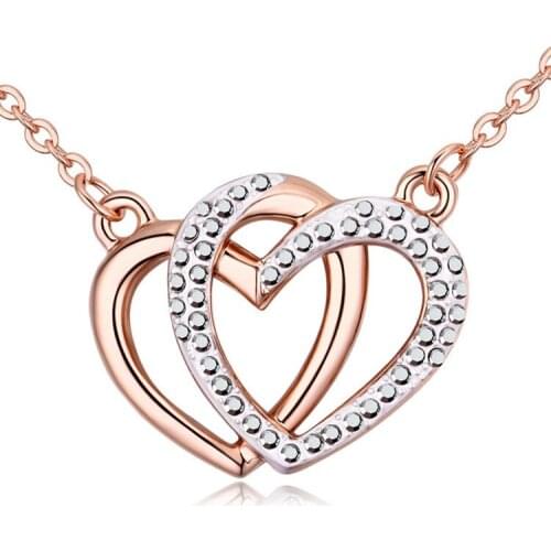 TRACYSWING Element New 5 Colors Real Austrian Crystals Fashion Heart Pendant Necklace for Women Valentine Gift Th-123429