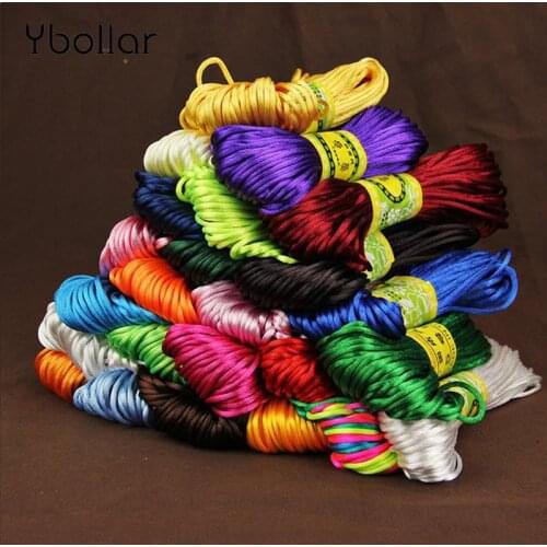 20 Meters Macrame Satin Nylon Cord 2.5mm Braided Rope DIY Jewelry Bracelet Making Craft Findings Beading Thread Chinese Knot
