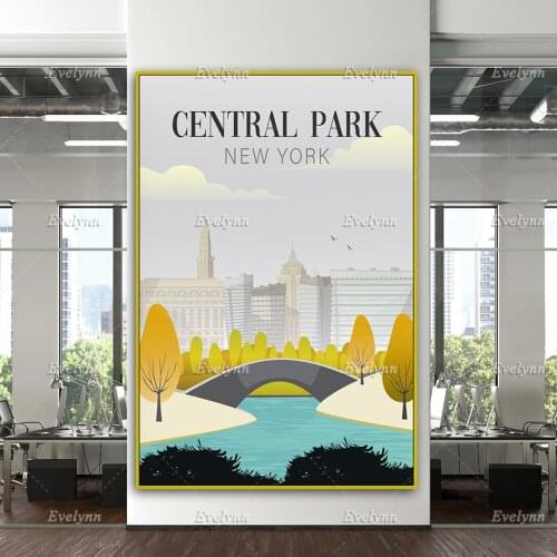 Central Park, New York Travel Print,New York Travel Poster,New York Wall Art, Retro Travel Poster,Home Decor Canvas Unique Gift