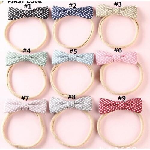36pc/lot Girls Nylon Headbands Fabric Bows HeadBand Schoolgirl hair bow Soft Headbands Hair Accessories Headwear