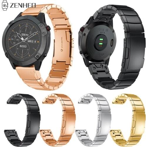 20mm 22mm 26mm Watch Band Easy Fit Strap for Garmin Fenix 6S 6X 6 Pro/Fenix 5X 5 5S/Fenix 3 3HR Stainless Steel Watchband
