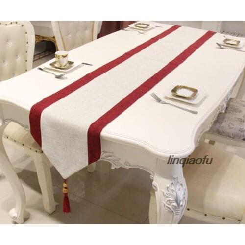 Modern minimalist table runner, Nordic tea table cloth art cotton and linen table decoration table runner