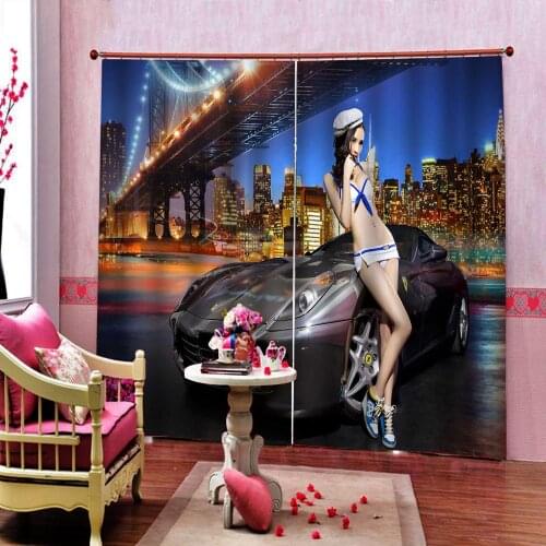 Custom Modern Luxury Car Cool Beauty Map Window Curtain For Living Room Bedroom Beautiful Practical Blackout Drapes Decor