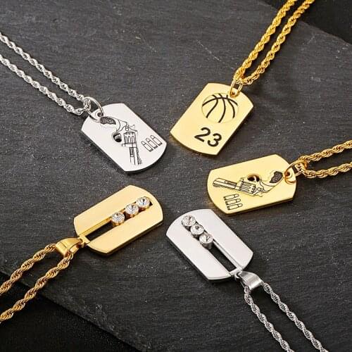 European and American street trend titanium steel personality stainless steel pendant