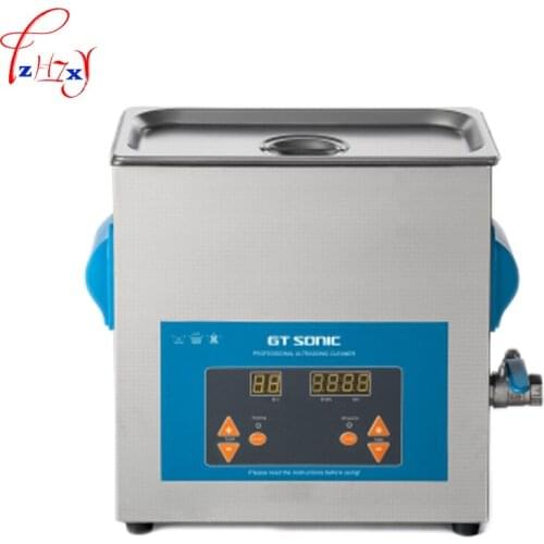 1PC VGT-1860QTD All stainless steel ultrasonic cleaning machine jewelry watch glasses ultrasonic cleaner machine 6L 110/220V