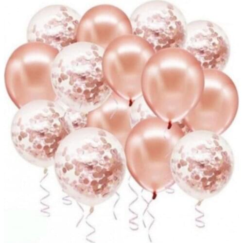 20pcs 12inch Rose Gold Confetti balloons helium latex wedding decoration birthday party flying balloon
