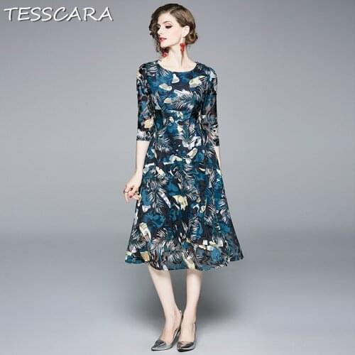 TESSCARA Women Summer Elegant Lace Dress Festa Female High Quality Office Lady Party Robe Femme Designer Long A-Line Vestidos