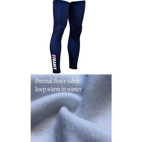 WINTER FLEECE THERMAL 2018 FRANCE NATIONAL Mens Cycling Leg Warmers WARMER Outdoor Sports MTB Bike Bicycle Legwarmers One Pair