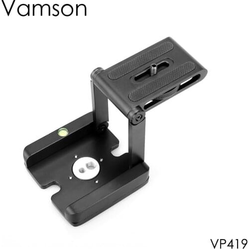 Vamson Accessories for Gopro Hero 6 5 4 3 Fold Z Type Stand Holder Adapter Tripod Quick Release Plate for Eken for DSLR VP419