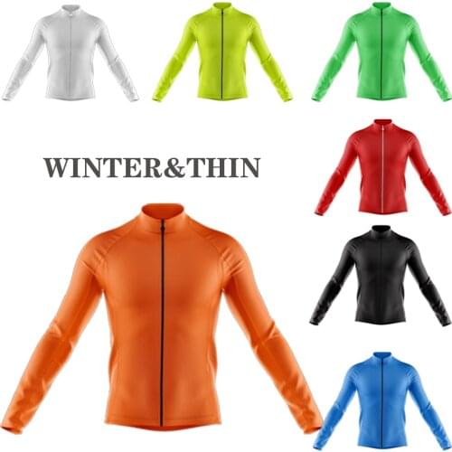 Basic Long Sleeve Jersey Men Cycling Jersey Bike Wear Jersey WINTER FLEECE & THIN Cycling Clothing MTB Ropa Ciclismo