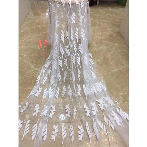 Sequin fabric New pattern 5yards AX224# off white mesh lace fabric for bridal wedding dress/sawing Free shipping