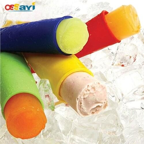 5 Pieces Ice Mold Summer Pop Food Grade Silicone Popsicle Maker Frozen Tray DIY Ice Cream Tools Jelly Lolly Mould For Popsicles