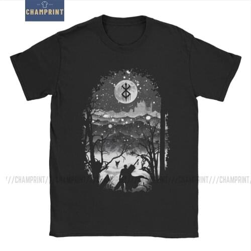 Men T-Shirt Berserk Awesome 100% Cotton Tees Short Sleeve Guts Manga Swordsman Gatsu Sacrifice Zodd Anime T Shirts Gift Idea