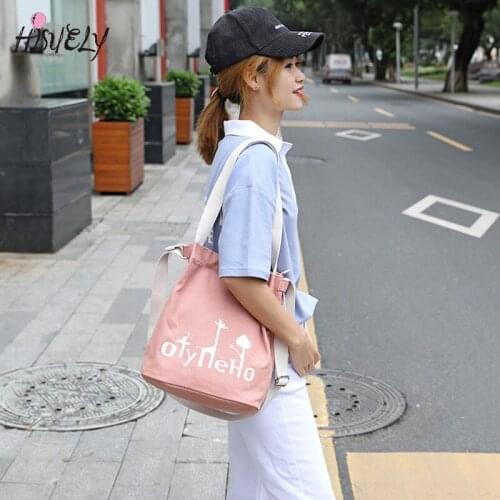 HISUELY Women Shopping Bag Female Canvas Cloth Shoulder Bag Environmental Storage Handbag Reusable Foldable Eco Grocery Tot