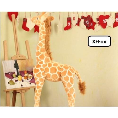 Cite plush real life giraffe toy simulation standing giraffe doll birthday gift about 95cm xf2140