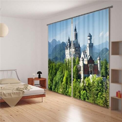 Customized Beautiful scenery Luxury 3D Blackout Window Curtain Drapes For Living room Bed room Hotel Wall Tapestry Cortinas