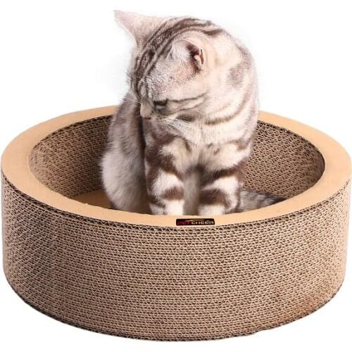 Plain Round Bowl-Cat Scratcher Fat Cat Bed Round 40cm diameter Cardboard Paper High Quality Cat Toy Scratching Pad