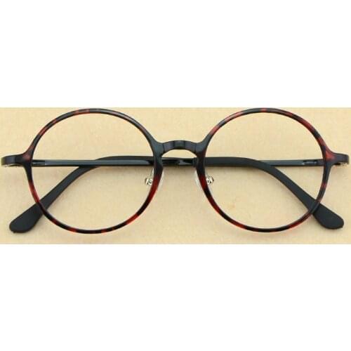 Korean Version Ultra Light Tungsten Titanium Plastic Steel Myopia Frame Mens and Womens Fashion Round Frame Retro Art Large