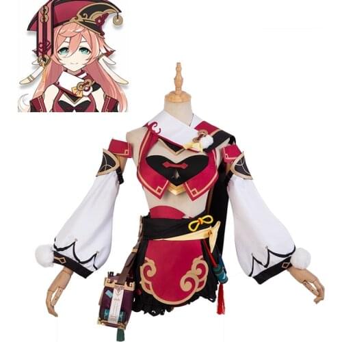 Yan Fei Cosplay Costumes Game Genshin Impact Fire Element God Eye Girl Anime Project Accessories Prop Set Halloween Clothes New