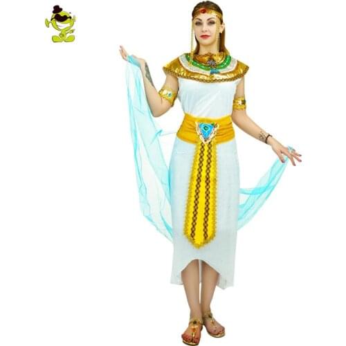 Adults Egyptian Queen Costumes Egyptian Pharaoh For Cleopatra Girls Halloween Party Fancy Dress Costume