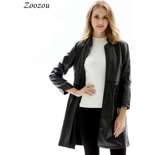 Patchwork Pu Leather Loose Women Coat Winter Plus Size 4XL 5XL Casual Faux Leather Outerwear Vintage Style Pockets Jacket Female