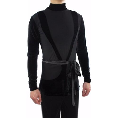 Hot Sale Latin Dancing Shirts For Males Black White Cotton Tops Fashion For Men Adult Ballroom Vestidos Desigual Tops Wear Q7047