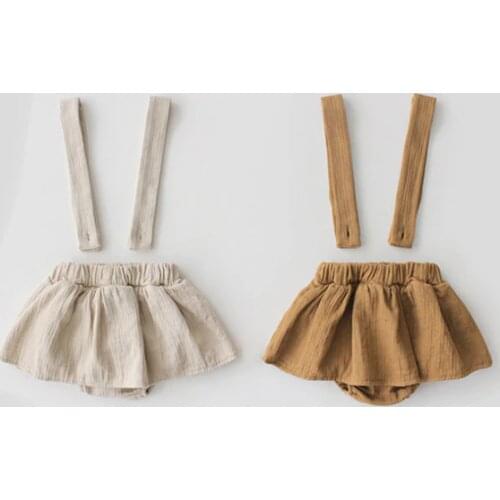 Sweet little girls autumn dress cotton linen suspender dress for girls infant newborn romper bebe vestidos 0-3t