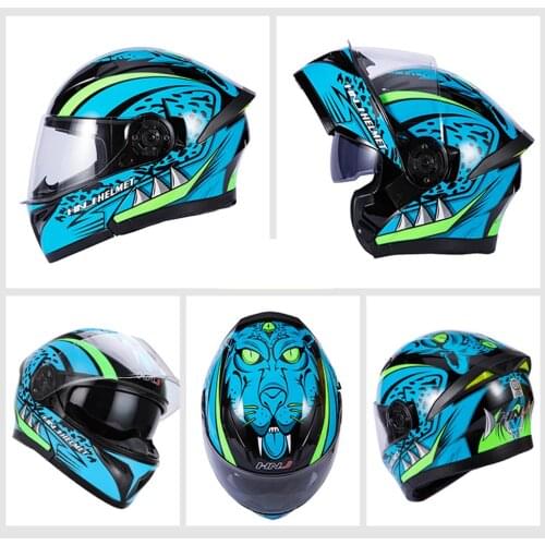 Motorcycle Full Face Helmets Motorbike Motocross Flip up Helmet Moto Modular Dual Lens Helmets
