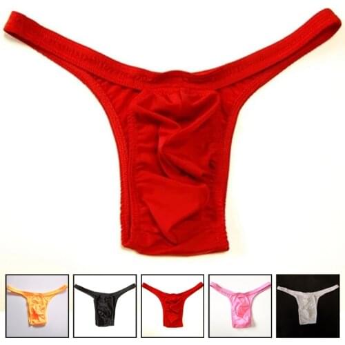 2019 Sexy Mens Pouch Thong Underwear Thin Nylon Spandex Micro Tanga Elastic Simple String T-Back gay men underwear jockstrap
