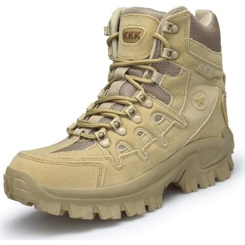 Topfight Mens Military Boots Tactical for Men Non-slip High Top Combat Hiking Shoes Quality Winter Boots Men Cow Suede