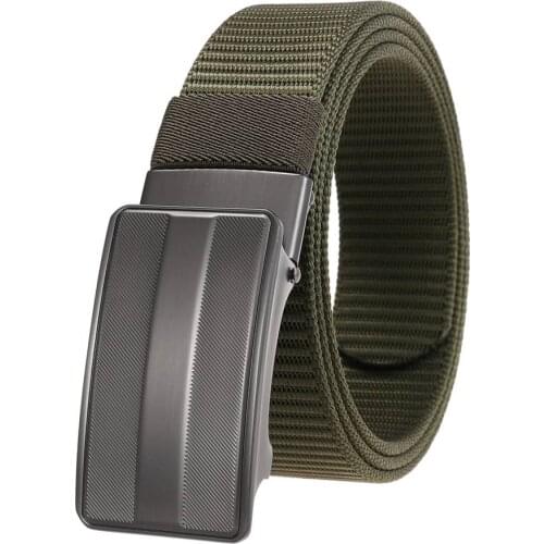 Toothless Buckle Belt Male Nylon Leather Waistband Width:3.4cm 120cm suitable for:28''-46