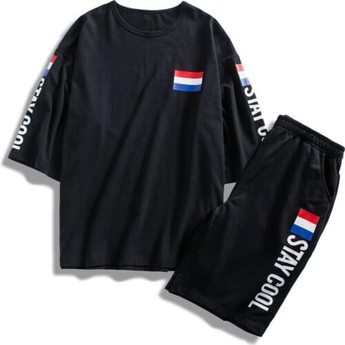 Plus Size 7XL 8XL 9XL Mens Two Piece Sets Sport Shorts Sweatsuit Men Tracksuit Training Sportwear Man Tee Shirt Summer Running