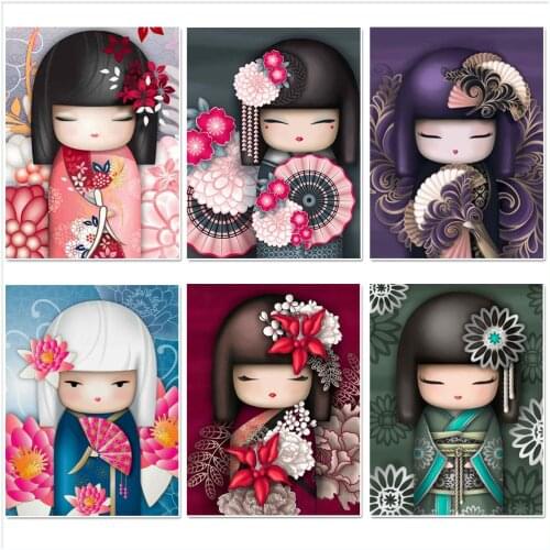 Nabi 5D DIY Diamond Painting Cartoon Full Drill Square Diamond Mosaic Kimono Girl Decor Home Picture Of Rhinestone