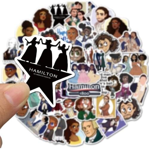 10/50PCS Musical Hamilton Stickers for DIY Cool Motorcycle Luggage Guitar Laptop Waterproof Decal Sticker Classic Toy Graffiti