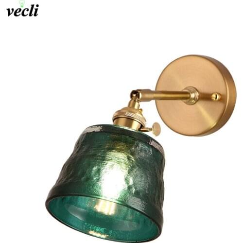 Nordic wall lamp Modern LED Wall Sconce Lighting E27 Glass Lampshade Retro living room Bedroom bathroom creative Luminaire