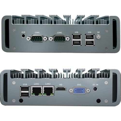 New 2 RS232 with Core I3 I5 17 Dual Giagabit Lan Industrial Mini Computer,Support Linux,Ubuntu PFsense Celeron N2940 J1900 N2830