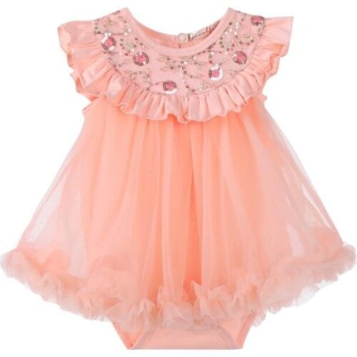 Toddler Baby Girls Clothes Toddler Kids Sleeveless Flower embroidery Romper Dress Summer Princess Party Outfits