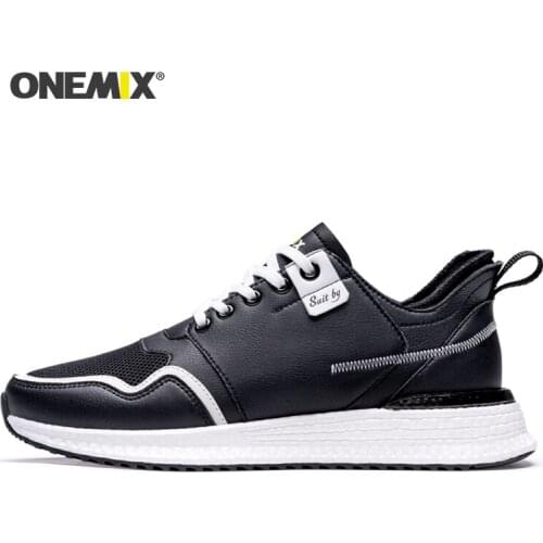 ONEMIX New Man Running Shoes Comfortable Men Outdoor Sports Leather Walking Jogging Shoes Training Light Sneakers Tennis Shoes