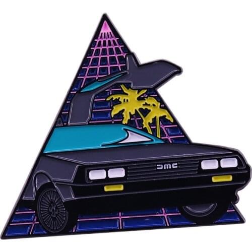P5940 Dongmanli Back To The Future Car Hard Enamel Pins Women Men Badge Backpack Collar Lapel Collection Jewelry