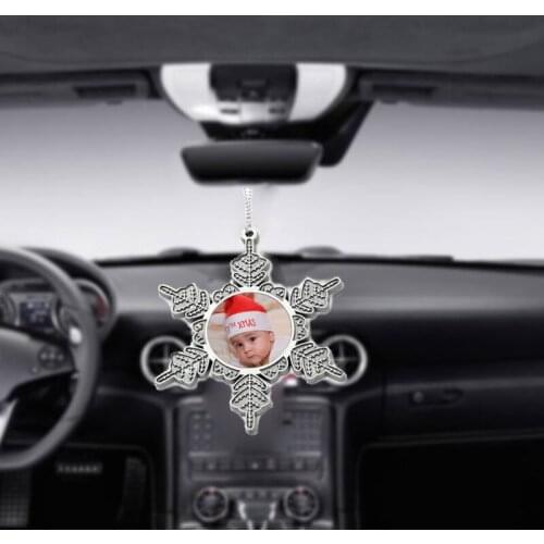 H9ED Sublimation Blank Pendant Heat Transfer Christmas Snowflakes Car Hanging Ornaments for Holiday Party Gifts DIY Crafts