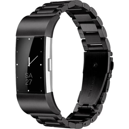 Compatilbe Fitbit Charge 2 3 4 Stainless Steel Metal strap charge 2 3 4 band strap silver black Watch Band Strap free shipping