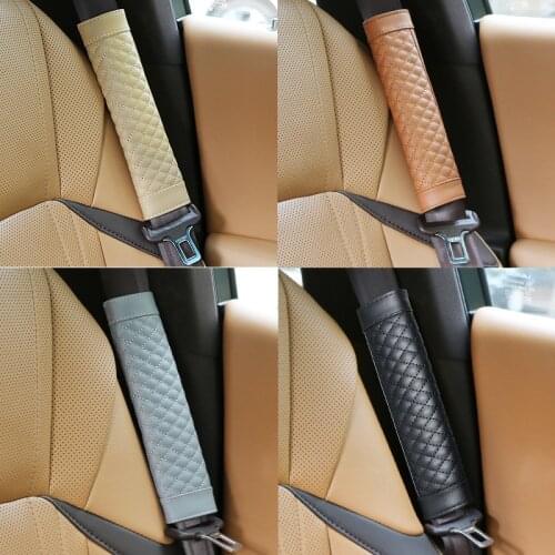 Car Seat Belt Shoulders Pads Covers PU Leather Safety Belts Shoulder Cover Protection For Auto Interior Accessories